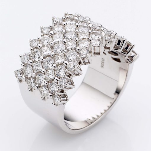 BREE - 18ct White Gold Wide Diamond Dress Ring