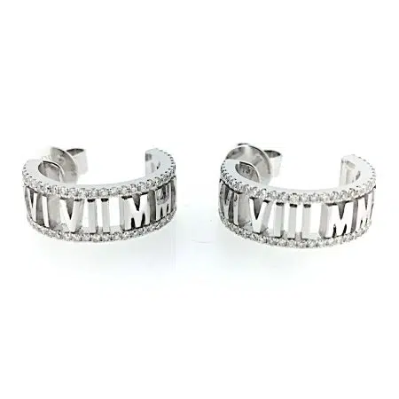 METROPOLIS - 18ct Diamond Roman Numeral Earrings
