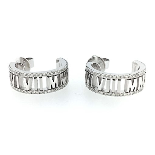 METROPOLIS - 18ct Diamond Roman Numeral Earrings