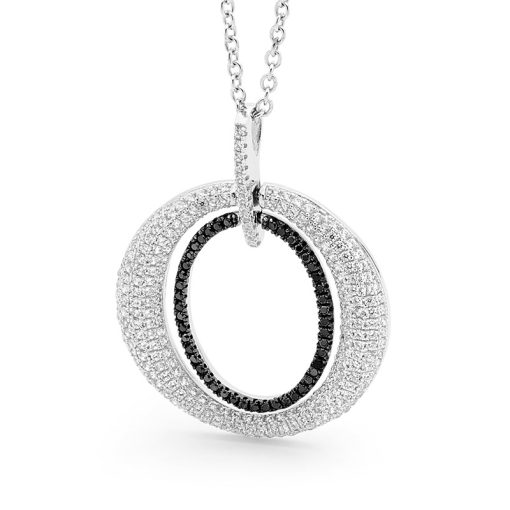 GALAXY - Black & White Circle Diamond Pendant