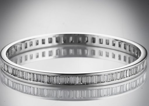 DANIELLE - 18ct White Gold Solid Diamond Bangle