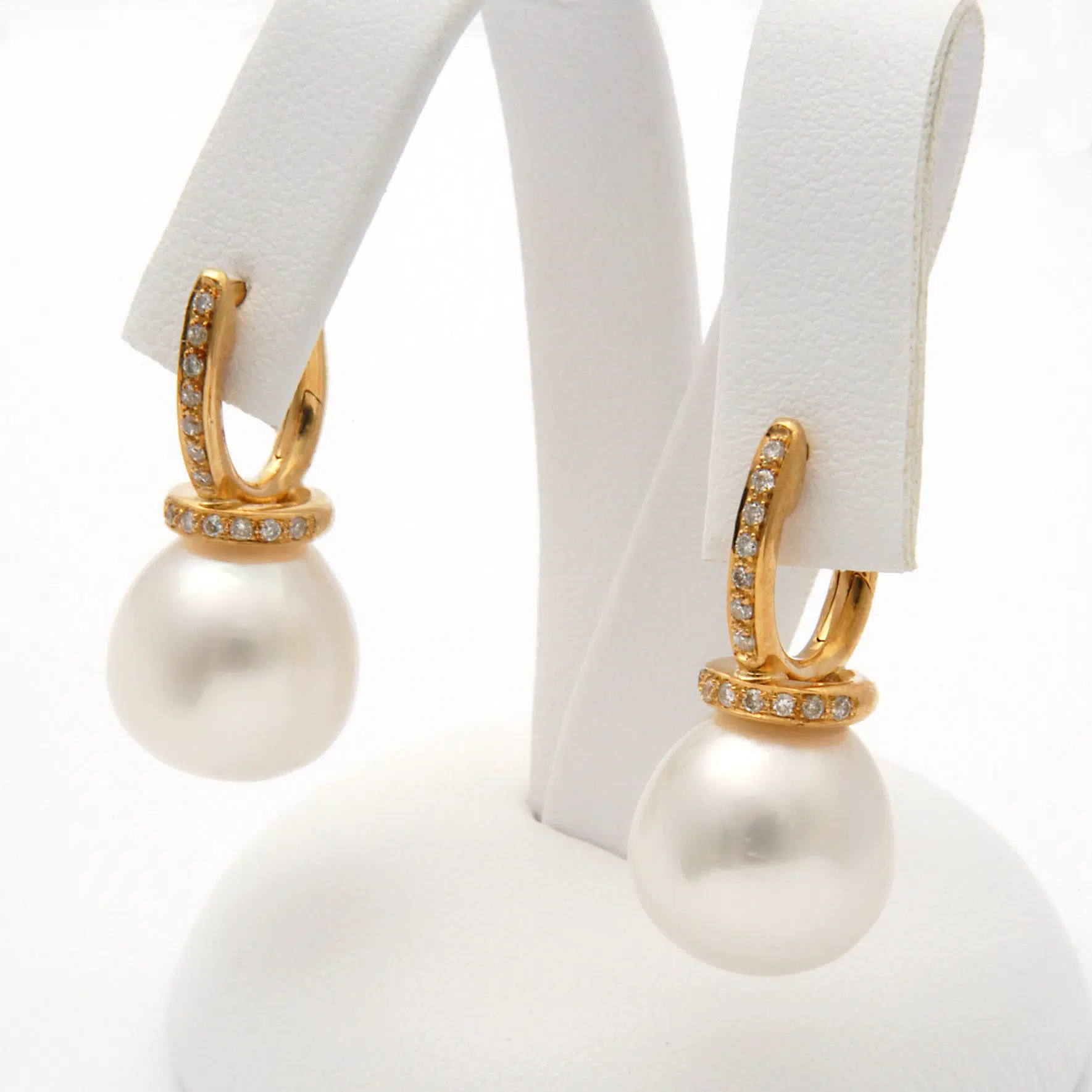 BROOME- Sth Sea Pearl & Diamond Earrings - Image 2