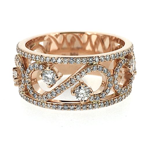 SWIRLS - 18ct Rose Gold Diamond Dress Ring