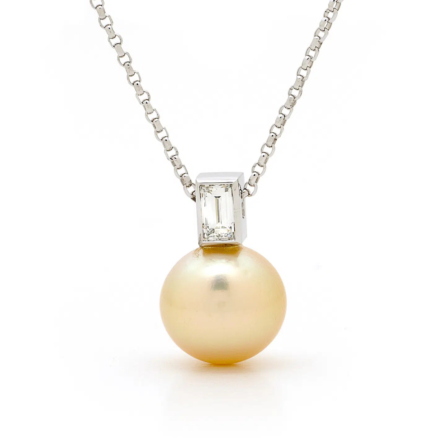 BROOME - Sth Sea Gold Pearl & Diamond Pendant