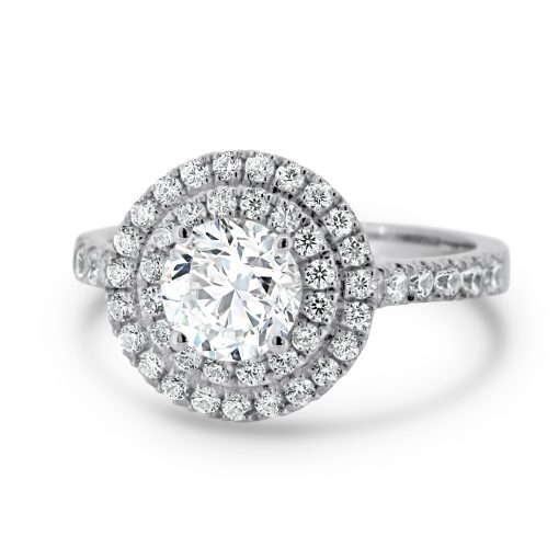 BARBARA- 18ct White Gold Halo Diamond Engagement Ring