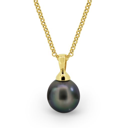 TAHITI- Tahitian Pearl Set In 18ct Yellow Gold