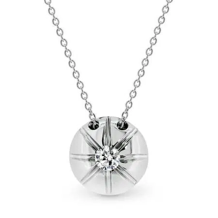 SUNDANCE- 18ct White Gold Lab Grown Diamond Disk Pendant