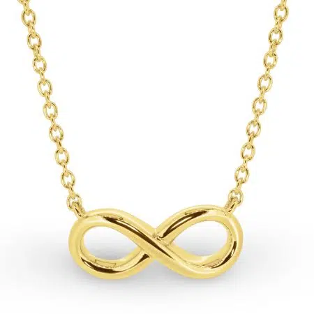 INFINITY- 9ct Yellow Or White Gold Pendant & Chain