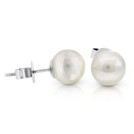 LIBBY - 9ct White Gold Cultured Pearl Stud Earrings