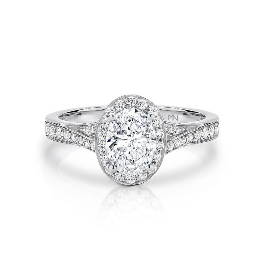 KAREN- Platinum Oval Diamond Engagement Ring