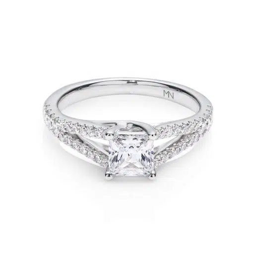 CHLOE– 18ct White Gold Princess Cut Diamond Engagement Ring