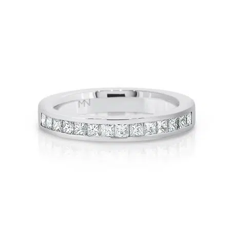 DOMINO - 18ct White Gold Channel Set Diamond Wedding Ring