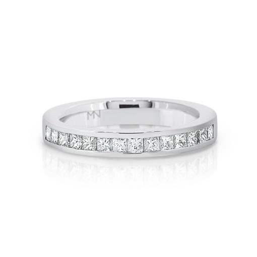 DOMINO - 18ct White Gold Channel Set Diamond Wedding Ring