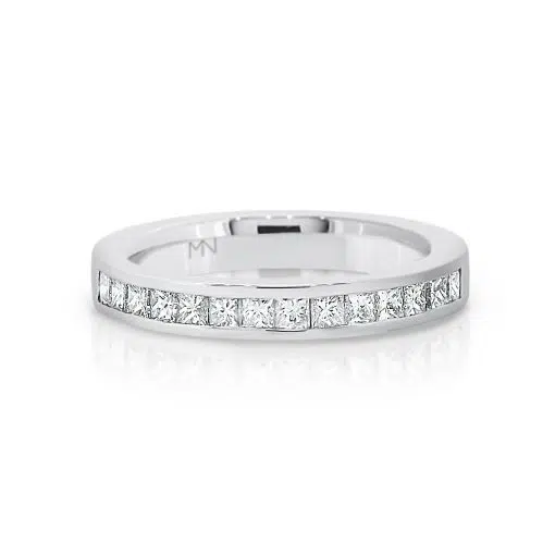 DOMINO - 18ct White Gold Channel Set Diamond Wedding Ring