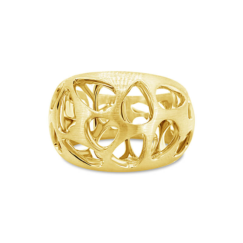Yellow Gold Wide Tapered Dress Ring