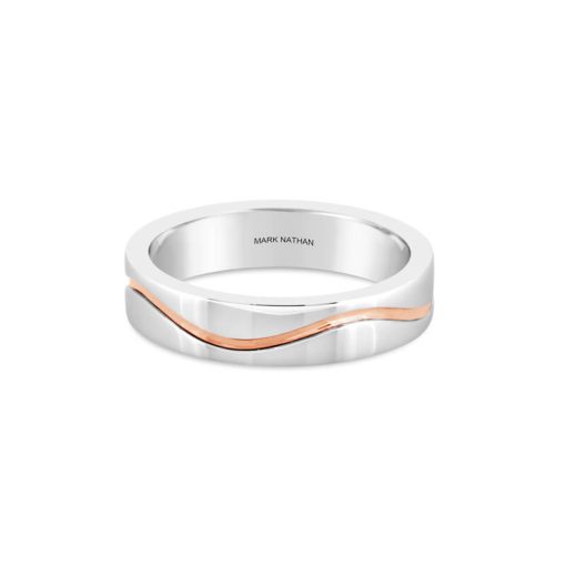 Platinum Band With Rose Gold Wave