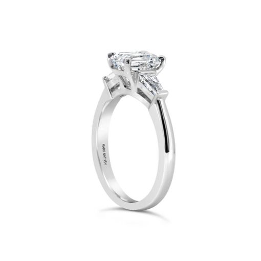 Platinum Emerald Cut Diamond Engagement Ring