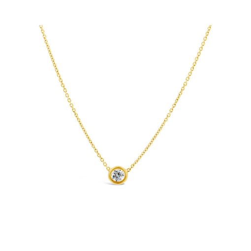 Yellow Gold Diamond Solitaire Pendant