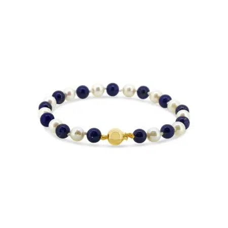 Lapis Lazuli And Cultured Pearl Bracelet