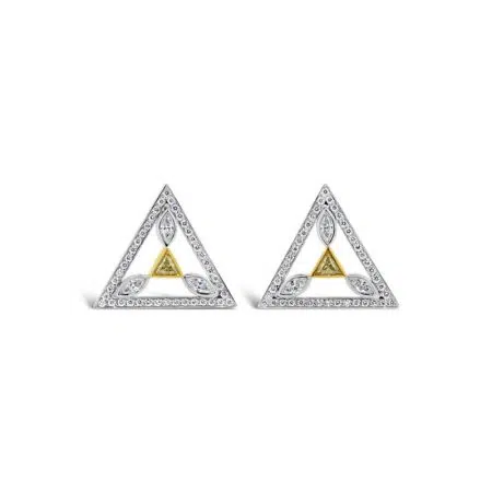 Yellow And White Gold Diamond Cuff Links