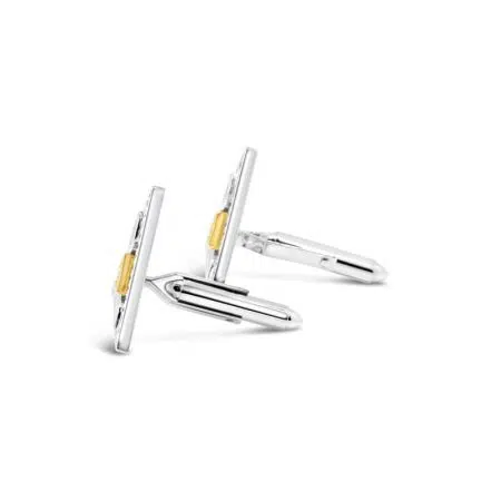 Yellow And White Gold Diamond Cuff Links