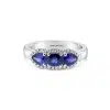 White Gold, Ceylon Sapphire And Diamond Ring