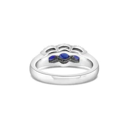 White Gold, Ceylon Sapphire And Diamond Ring