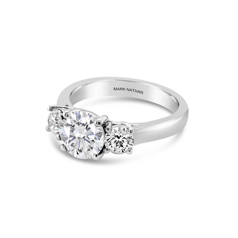 White Gold Diamond Trilogy Engagement Ring