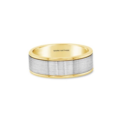 Two-Tone Yellow And White Gold Wedding Band