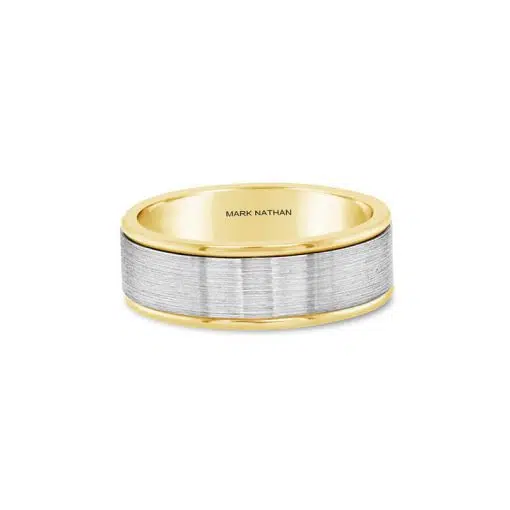 Two-Tone Yellow And White Gold Wedding Band