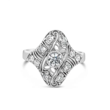 Platinum Diamond Set Art Deco Dress Ring