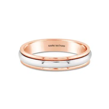 Two-Tone Rose And White Gold Wedding Band
