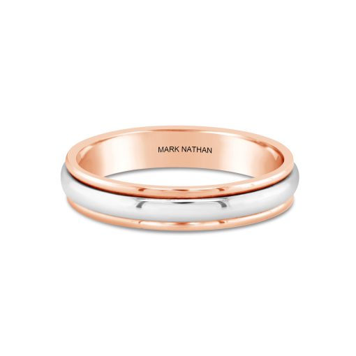 Two-Tone Rose And White Gold Wedding Band