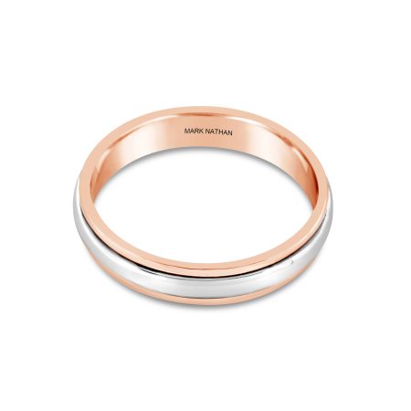 Two-Tone Rose And White Gold Wedding Band