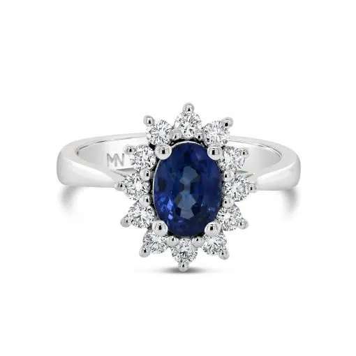 STAR BURST - 18ct White Gold Sapphire & Diamond Ring