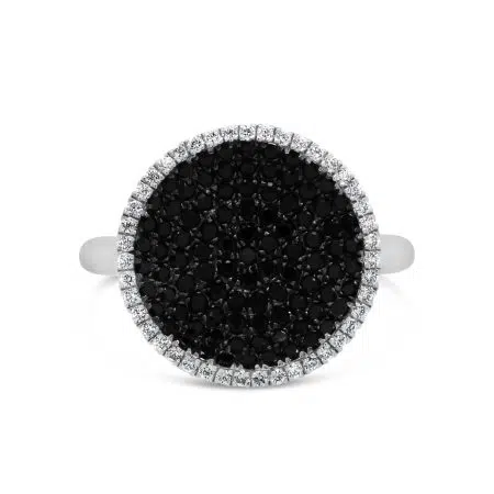 CRATER - 18ct White Gold Black & White Diamond Dress Ring
