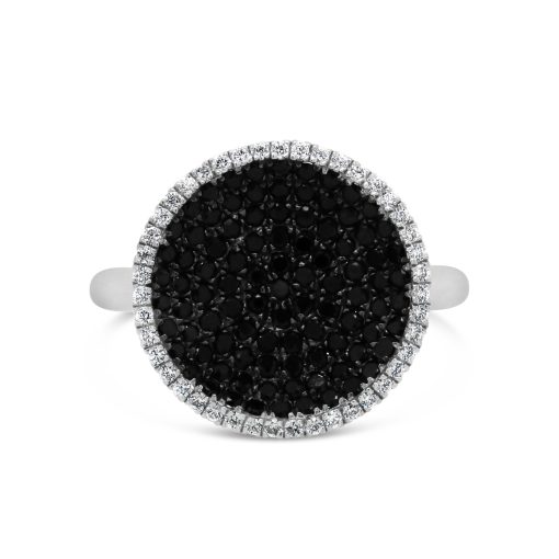 CRATER - 18ct White Gold Black & White Diamond Dress Ring