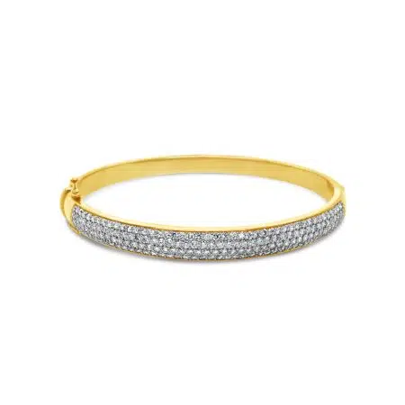 LUX - 18ct Yellow Gold Diamond Set Bangle