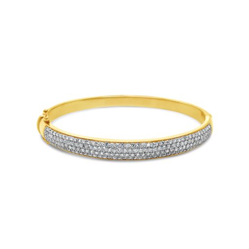 LUX - 18ct Yellow Gold Diamond Set Bangle