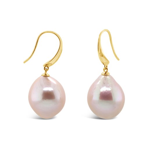 SERENITY - Pair of 9ct Yellow Gold Freshwater Pearl Drops