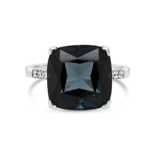 MIDNIGHT BLUE - 18ct Gold London Blue Topaz & Diamond Ring