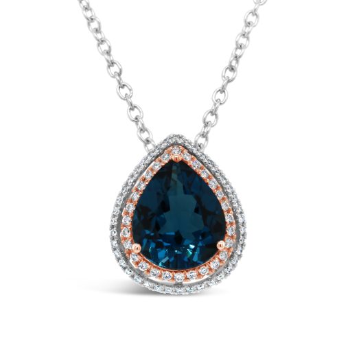 LONDON - Topaz Pendant In 18ct White & Rose Gold