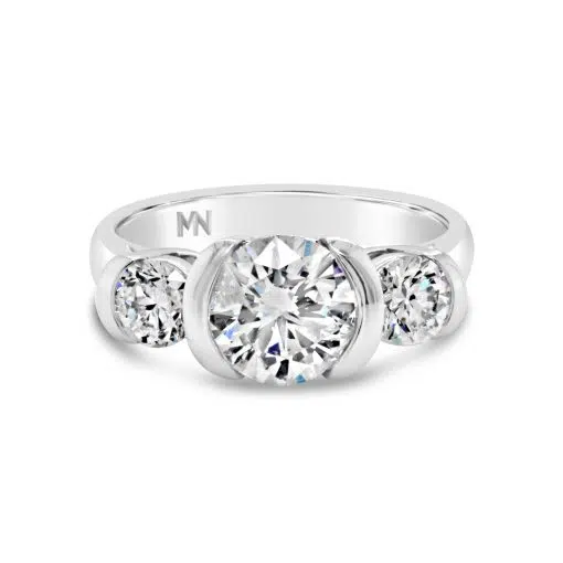 MIRIAM- 18ct White Gold Diamond Trilogy Engagement Ring