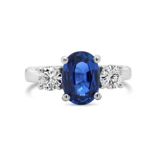CASHMERE- Platinum Diamond & Sapphire Ring.