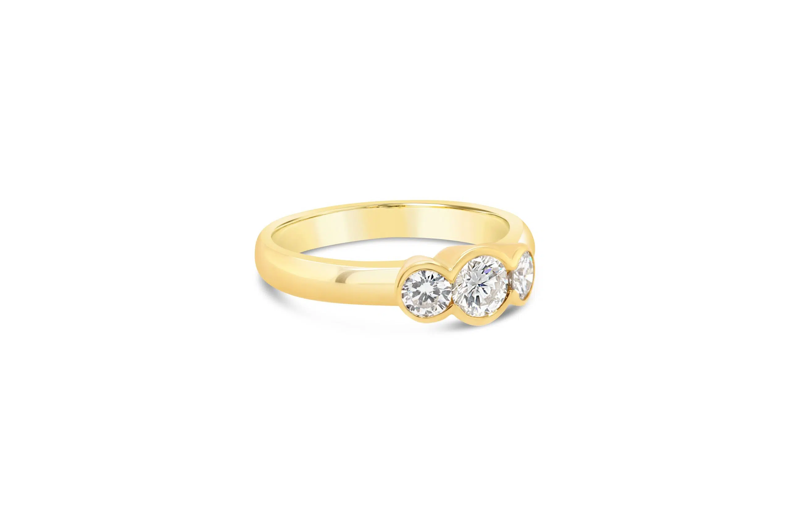 PETRA- 18ct Yellow Gold Diamond Trilogy Engagement Ring - Image 2