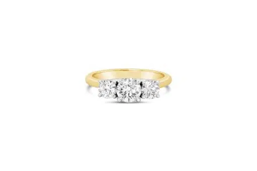 LILY- 18ct Yellow Gold Diamond Trilogy Engagement Ring