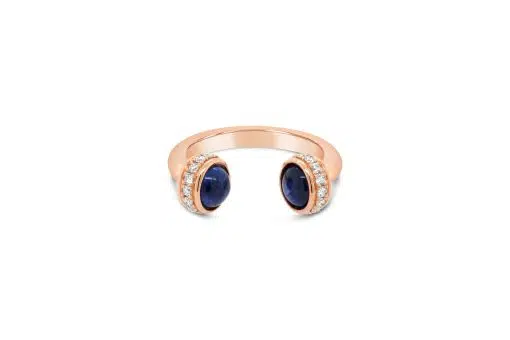 RUBY- 18ct Rose Gold Sapphire & Diamond Dress Ring
