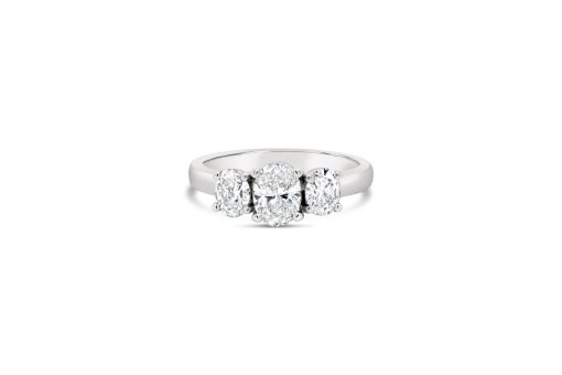PARIS-18ct White Gold Oval Diamond Engagement Ring