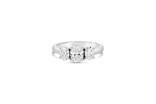 PARIS-18ct White Gold Oval Diamond Engagement Ring
