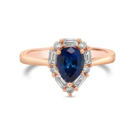 LUAN- 18ct Rose Gold Sapphire & Diamond Dress Ring